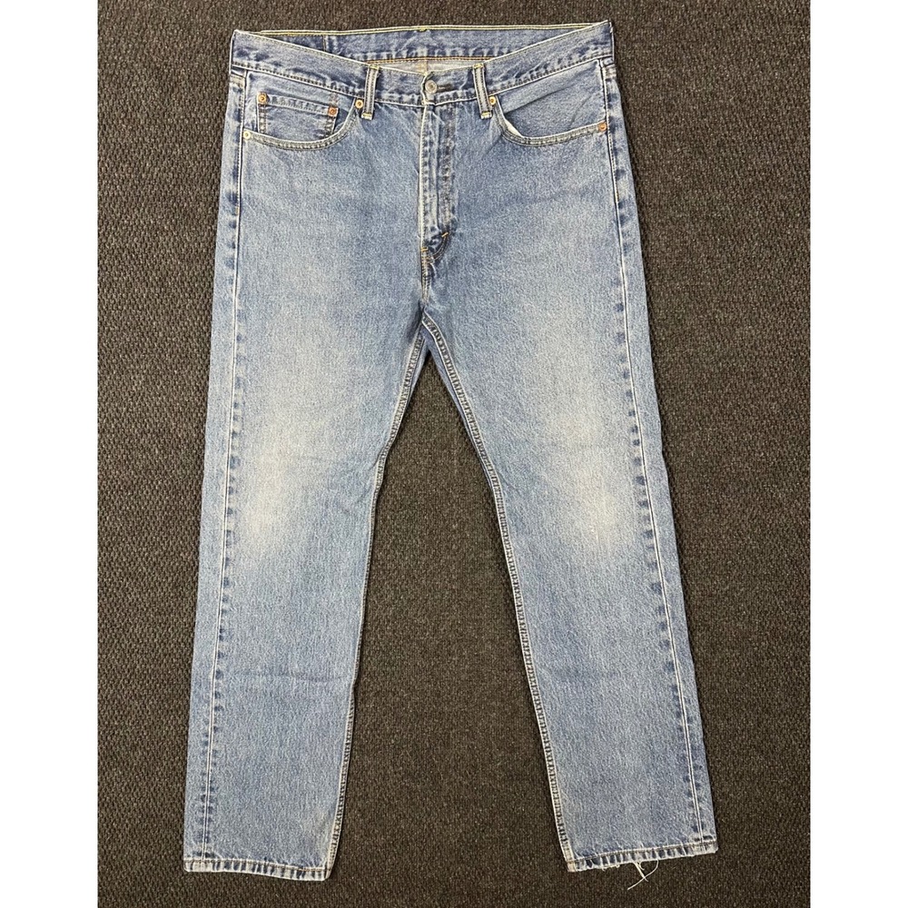 Levi's 505 Jeans Mens 36x32 Regular Fit Straight Leg Light Wash Denim